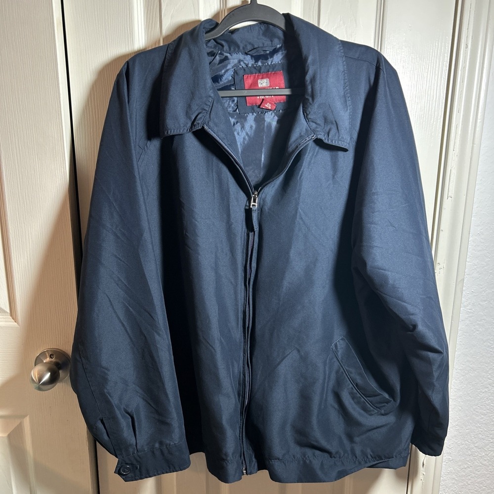 FADED GLORY Windbreaker Jacket Mens XL Navy Blue Full Zip Lightweight